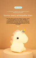 Lámpara Nocturna De Silicona Unicornio Para Niños Luz LED Recargable Por USB Decoración De Habitación Animal Cartoon Lámpara Táctil Para Regalos - details 0