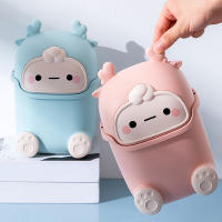 Small Desktop Trash Can Cartoon Style Mini Household Table Waste Bin Plastic Material Eco-friendly Home Organization - details 2