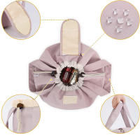 Nueva bolsa de almacenamiento portátil de gran capacidad con cordón para cosméticos, bolsa de viaje para artículos de tocador, bolsa de almacenamiento moderna para brochas de maquillaje. - details 2