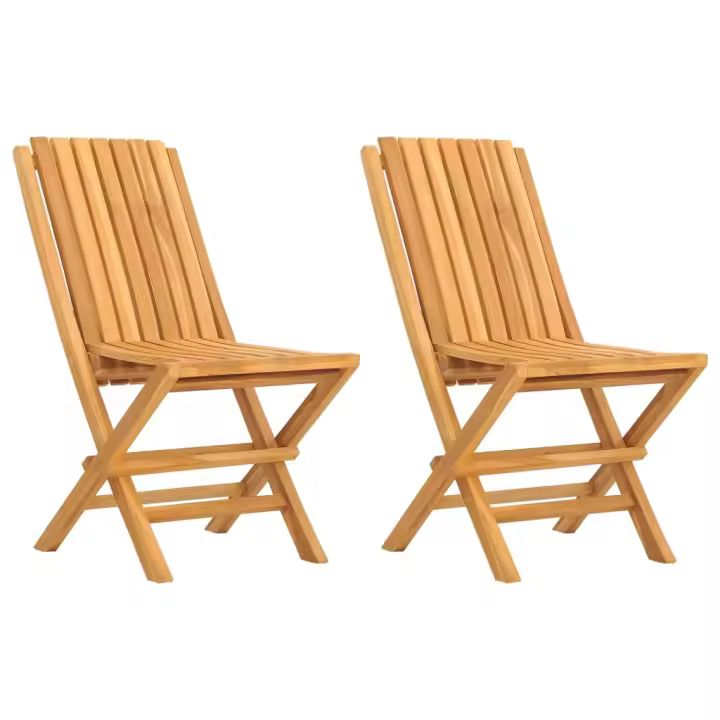 Sillas de Jardín 2 UDS Estuche Madera maciza 47x47x89cm - 1