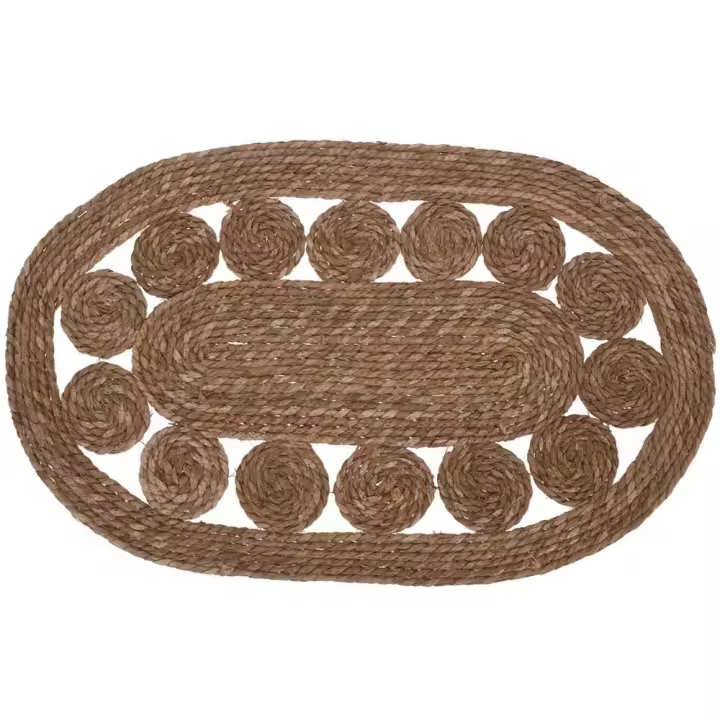Alfombra tapete oval vegetal 80x50 cm - 1