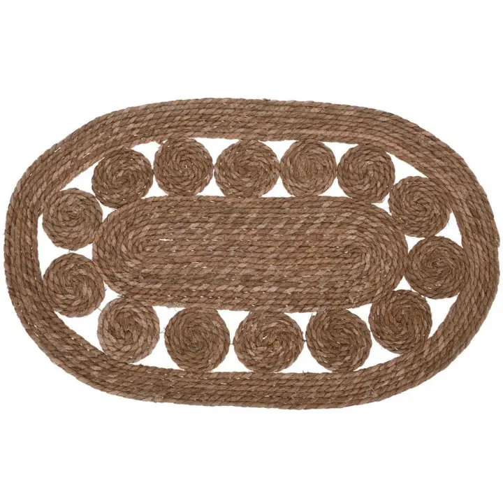 Alfombra tapete oval vegetal 80x50 cm - 1