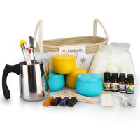 DIY Candle Making Kit, DIY Candle Craft Tools Set with Candle Tins, Watering Pot and Spoon, Wicks Stickers, Candle Wicks, Candle Wicks Holder, Colour Block, Label and Beeswax - details 7