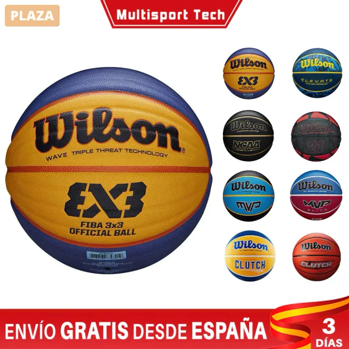 Wilson Balón Baloncesto varios modelos a elegir, MVP, 3X3, CLUTCH, ELEVATE, caucho, control y resistencia. Interior y exterior. Cannon - 1
