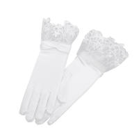 Guantes De Boda Elegantes Para Novia Con Lazo Accesorios De Boda Para Damas Guantes De Noche Formales De Encaje Rayón Talla Única - details 21