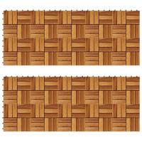vidaXL Set Baldosas Decoración de Suelo Madera Acacia Terraza Balcón Habitación Color Gris,  Marrón, y mas - details 0