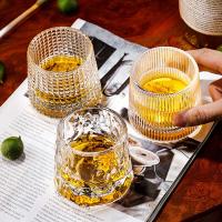 Vaso Rotatable De Cristal Para Whiskey Tumbler Old Fashioned Jugo Bebida Café Vino Para Barra Hogar Regalos De Navidad 150ml/5oz Transparente Ecológico - details 1