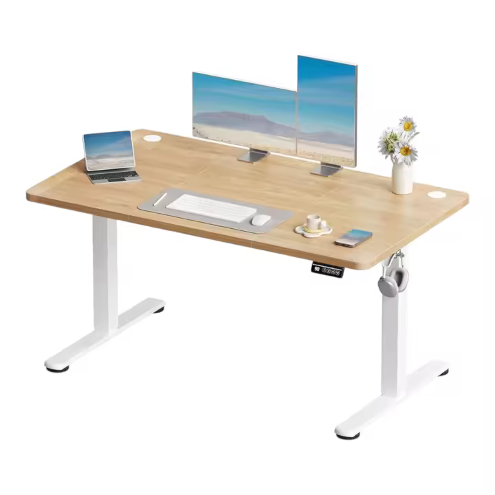 Escritorio Elevable Eléctrico Ajustable en Altura con Panel Inteligente de Varias Memorias, Mesa para Oficina en Casa con Tablero Ensamblado, Ideal para Trabajo Ergonómico y Uso Diario. - 1