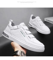 Zapatos Vulcados Para Hombre Malla Transpirable Cuero PVC Antideslizante Cómodo Suela Gruesa Talla Grande Zapatillas Blancas - details 16