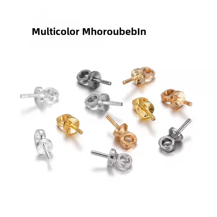 Pendiente De Latón Para Encantos Con Ojo De Tornillo Y Agujero Medio Colgante Para Perlas Conector De Joyería Accesorios Top Perforados - 1