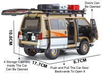 Modelo De Coche Mitsubishi Delica 1:24 RV De Camping Con Luz Y Música Vehículo Off-Road a Escala Puertas Abiertas Regalo De Navidad Para Niños Mayores De 14 Años Metal - details 6