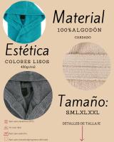Novotextil Albornoz de Baño con Capucha de Algodón Cardado Premium Ultra Suave Absorbente Ideal Después de la Ducha Material de Alta Calidad Proporciona Confort Calidez Diseño Funcional Elegante Resistente al Desgaste Perfecto Uso Diario - details 0