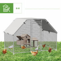 PawHut Gallinero de Exterior Jaula con Cerradura para Aves de Corral de Metal Galvanizado y Cubierta Oxford - details 6