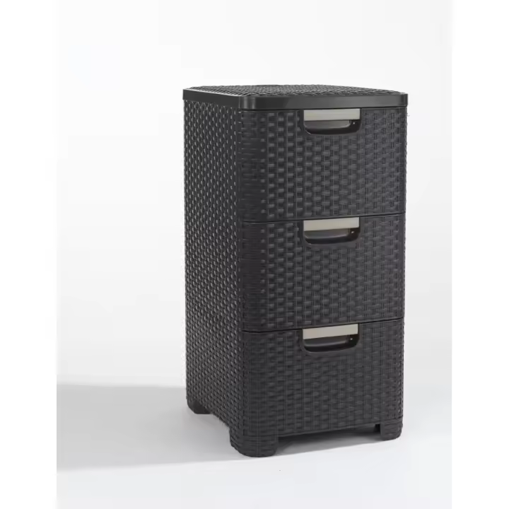 CURVER Cajones almacenamiento organizadores 3 cajones Marron Chocolate Cajón 38x33xH60 cm - 1