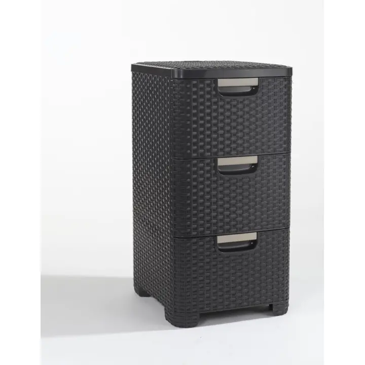 CURVER Cajones almacenamiento organizadores 3 cajones Marron Chocolate Cajón 38x33xH60 cm - 1