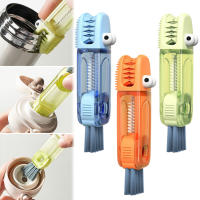 Cepillo De Limpieza Multifuncional Para Botellas Y Tazas 3 En 1 Portátil Limpiador De Tapa Y Espacios Estrechos Ecológico PP Verde/Azul/Ámbar - details 5