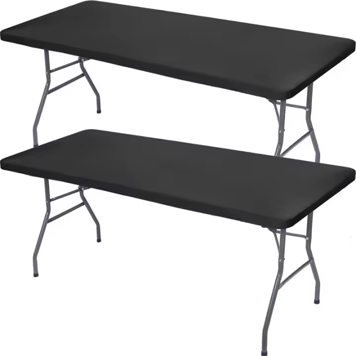 Cubierta De Mesa Plegable Rectangular De Poliéster Tela De Mesa Elástica En Spandex Lavable Para Picnic Uso Exterior Y Interior - 1