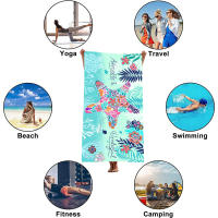 Toalla de playa para vacaciones, natación y surf, súper absorbente, de secado rápido, de microfibra estampada. - details 5