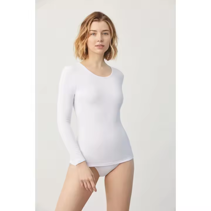 Camiseta Térmica Manga Larga, Mujer, Ysabel Mora, Blanca, Negra, Invierno, Calentita, Felpa, Talla S M L XL XXL, 70002 - 1