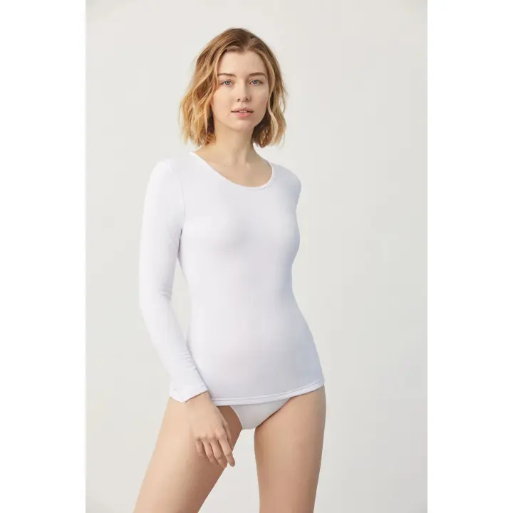 Camiseta Térmica Manga Larga, Mujer, Ysabel Mora, Blanca, Negra, Invierno, Calentita, Felpa, Talla S M L XL XXL, 70002 - 1
