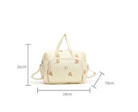 Bolso Grande Para Mamá Organizador De Bebé Maternidad Bolsa De Diaper Bordada Para Mujer Cruzable Hombro Viaje Al Hospital - details 3