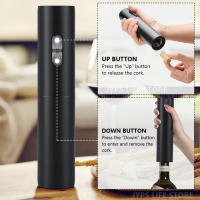 Juego De Abrevidrios Eléctricos Automáticos Con Corcho Y Batería Estoppers De Vaciado Aerator Y Cortador De Película Regalos - details 6