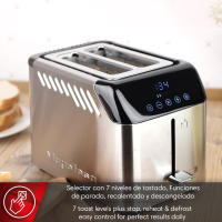 MAGEFESA RISE DIGIT Tostadora de 925W para 2 Tostadas, Funciones: Parar, Descongelar y Calentar, 7 Niveles de Tostado - details 1