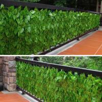 Falso Iva Privacy Fence Screen 118x19.7 Pulgadas Valla Decorativa De Hojas Verdes Para Jardín Fondo Decorativo De Valla De Hierba Artificial - details 1