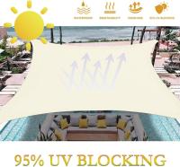 Toldo Vela Rectangular 2x3 m, Vela de Sombra Impermeable y Cortaviento, 95% Protección Rayos UV, Parasol de Poliéster, Ideal para Patio, Exteriores Terraza, Jardín, Beige Claro - details 4