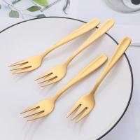 Tartas de Maple inoxidable 18/10, Dorados, 8 piezas, tenedores de cartel de 5,3 pulgadas/13,5 cm de longitudinal, tenedores de fruta Coloridos, Tenedor de Mesa para aperitivos de ensaladas de frutas - details 0