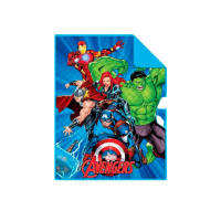 Avengers - Edredón Marvel Avengers con Borrego y Sedalina Aterciopelada Invierno Licencia Oficial Marvel 180 x 260 cm (90 - 105 cm) Tacto Suave Cálido Azul Disney Hulk Iron Man Thor Capitán America viuda Negra - details 3