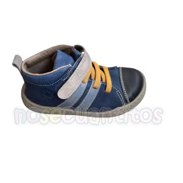 Botas respetuosas piel azul y amarillo Zapy - 1