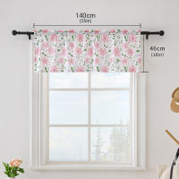 Cortinas De Cocina Pequeñas Con Serie De Flores 140*46CM (1 Pieza) 68*60CM (2 Piezas) 60*91CM (2 Piezas) Translúcidas Y De Poliéster 100% - details 1