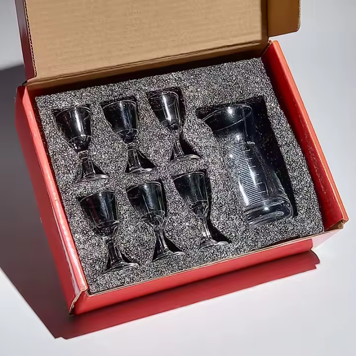 Juego De Copas De Espíritu De Lujo 10ml X 6pcs + 80ml X 1pc Con Caja De Regalo Vino Dispensador Graduado Para Amigos - 1