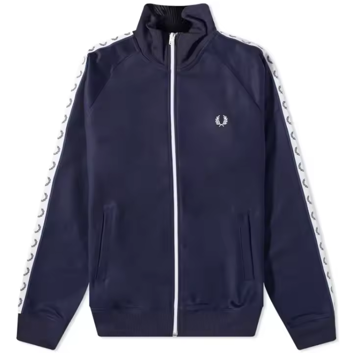 Fred Perry Taped Track Jacket 4620 Carbon Blue - 1
