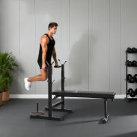 HOMCOM Banco de Musculación Multifuncional Plegable, Banco de Pesas, Press Banca con Soporte para Barras Ajustable y Estación de Dips, Carga 220 kg, para Entrenamiento Completo en Casa Gimnasio - details 8
