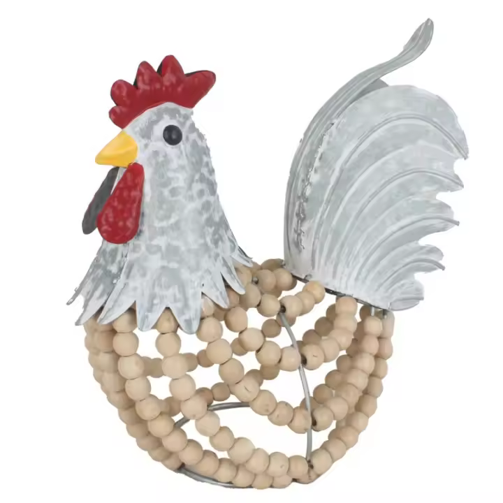 Signes Grimalt ORIGEN Home Decor Gallo Animales Figura de Gallina Plateado 26x28x16cm 32593 - 1