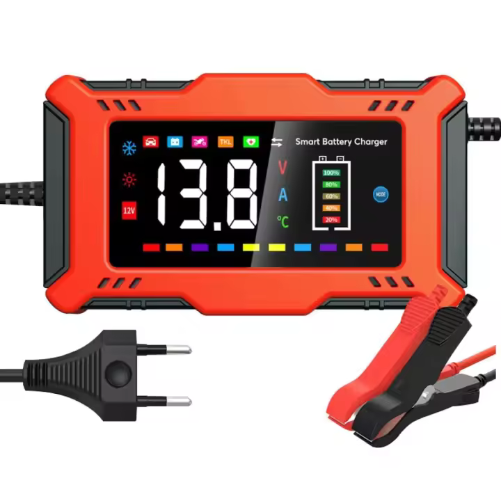 Cargador de Baterías 6A 12V Litio fosfato de Hierro Plomo ácido Cargador de Batería de Coche Inteligente Completamente Automático, Utiliza en Cargador Bateria de Automóviles, Motocicletas,etc - 1