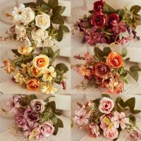 Bouquet De Rosas De Té De Seda Flor Artificial Vintage Peonia Para Boda Decoración De Casa Fiesta De Mesa Regalo De Día De La Madre - details 7