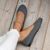 Zapatillas De Ballet Planas Para Mujer Confortables De Tejido Casual Slip on Oficina Barco Talla Grande Mocasines Redondas - details 2
