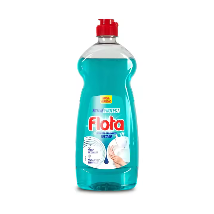 Caja 8 unidades Lavavavillas Manual Flota Active Protect Azul 750ml - 1