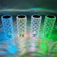 Lámpara De Mesa De Rosas De Cristal LED Con Control Remoto Y USB Luz Nocturna Romántica De Diamantes Decoración En 16 Colores - details 9