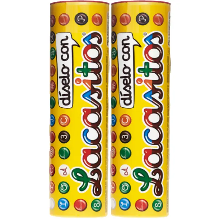 Lacasitos pack 3 kg : 2x megatubo grageas bañadas en chocolate con leche 1,5kg - 1