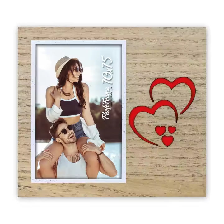 Zep Marco Portafotos Love Enamorados 10x15 Madera Blanco y Marrón - 1