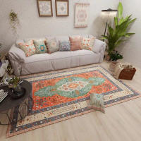 VIKAMA Alfombra De Estilo Persa Retro Plegable Y Lavable Imitación De Cachemira Para Entrada Puerta Dormitorio Sala De Estar Resistente Al Agua Y Antideslizante - details 5