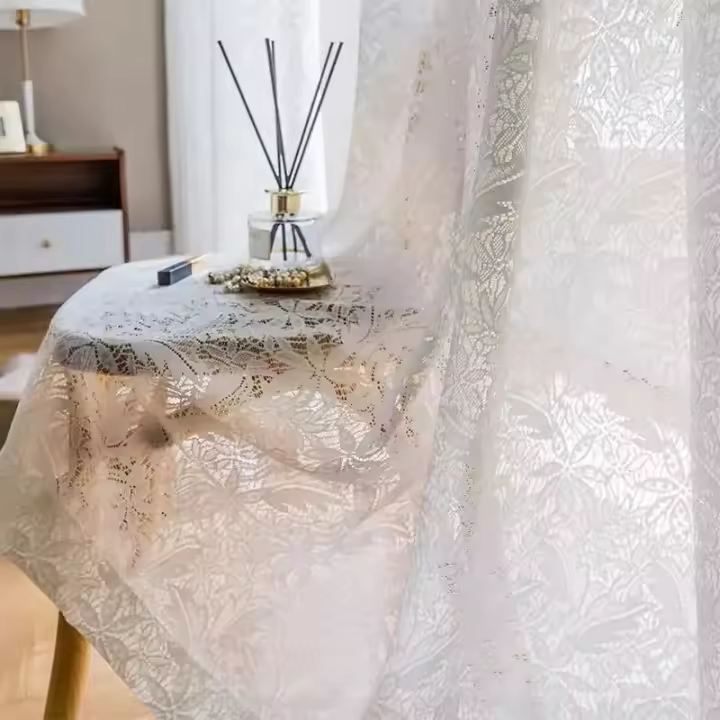 Nuevas Cortinas De Tules Para Sala De Estar Blanco Encaje Transparente Cortina De Balcón Y Ventana De Bahía Semi-ocultación Para Dormitorio - 1