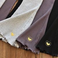 Pantalones De Pierna Ancha Para Niñas Sonkpuel Verano 2025 Pantalones Casuales Elásticos Para Niños Con Bordado De Corazón Ajustados Talla True mid Waist Estilo Bootcut Jeans - details 5