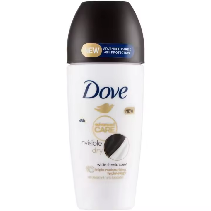 Dove Desodorante  Advanced Care Invisible Dry Roll On Antitranspirante 48 Horas 50 Ml - Pack de 2 Unidades - 1