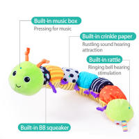 Caterpillar Musical Para Bebés Juguete Sensorial De Tela Multicolor Con Diseño De Regla Campanas Y Rattles Juguetes Suaves - details 2