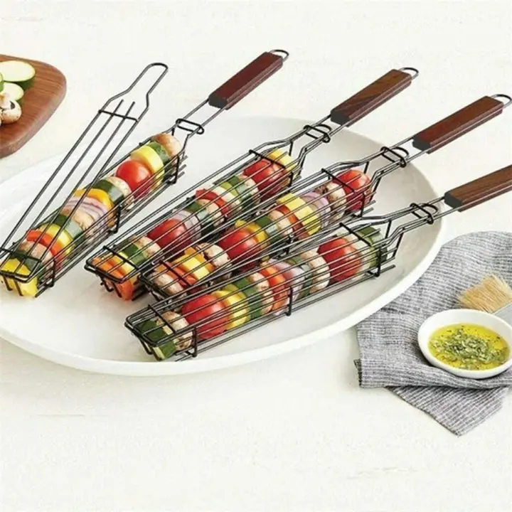 Cesta De Barbacoa Portátil No Adherente Para Camping Y Picnics Al Aire Libre Herramientas De Asado Con Propiedad De No Adherencia - 1